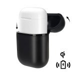 Wholesale AirPods Wireless Charging Cover Case Hard Silicone Protective Skin for Airpods (Black)